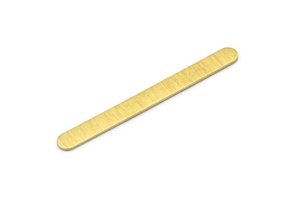 Brass Oval Blank, 6 Textured Raw Brass Stamping Blanks, Oval Bar Shape (48x5x0.80mm) M03247