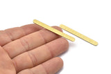 Brass Oval Blank, 6 Textured Raw Brass Stamping Blanks, Oval Bar Shape (48x5x0.80mm) M03247