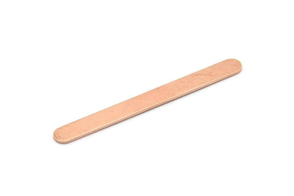Copper Oval Blank, 6 Raw Copper Stamping Blanks, Oval Bar Shape (48x5x0.80mm) M03250