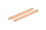 Copper Oval Charm, 6 Raw Copper Stamping Blanks, Copper Necklace Bar Charms With 1 Hole, Long Bar Pendants (48x5x0.80mm) M03249