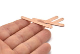 Copper Oval Charm, 6 Raw Copper Stamping Blanks, Copper Necklace Bar Charms With 1 Hole, Long Bar Pendants (48x5x0.80mm) M03249