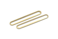 Brass Oval Charm, 6 Raw Brass Oval Rings, Connectors (50x7x0.80mm) M03231