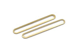 Brass Oval Charm, 6 Raw Brass Oval Rings, Connectors (50x7x0.80mm) M03231