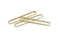 Brass Oval Charm, 6 Raw Brass Oval Rings, Connectors (50x7x0.80mm) M03231