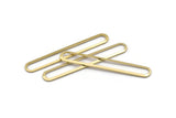 Brass Oval Charm, 6 Raw Brass Oval Rings, Connectors (50x7x0.80mm) M03231