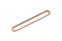 Copper Oval Charm, 6 Raw Copper Oval Rings, Connectors (50x7x0.80mm) M03239