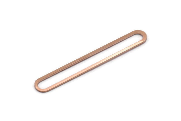 Copper Oval Charm, 6 Raw Copper Oval Rings, Connectors (50x7x0.80mm) M03239