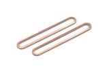 Copper Oval Charm, 6 Raw Copper Oval Rings, Connectors (50x7x0.80mm) M03239
