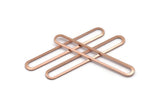 Copper Oval Charm, 6 Raw Copper Oval Rings, Connectors (50x7x0.80mm) M03239