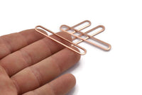 Copper Oval Charm, 6 Raw Copper Oval Rings, Connectors (50x7x0.80mm) M03239