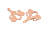 Copper Leaf Blank, 8 Raw Copper Flower Blanks, Findings (25x21x0.80mm) M03285