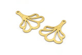 Brass Leaf Charm, 8 Textured Raw Brass Leaf Charms With 1 Hole, Findings (25x21x0.80mm) M03279