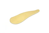 Brass Irregular Blank, 6 Raw Brass Irregular Shaped Stamping Blanks, Earring Findings (43x14x0.80mm) M03253