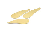 Brass Irregular Blank, 6 Raw Brass Irregular Shaped Stamping Blanks, Earring Findings (43x14x0.80mm) M03253