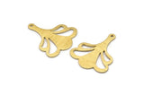 Brass Leaf Charm, 8 Textured Raw Brass Leaf Charms With 1 Hole, Findings (25x21x0.80mm) M03280