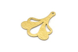 Brass Leaf Charm, 8 Textured Raw Brass Leaf Charms With 1 Hole, Findings (25x21x0.80mm) M03277