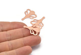 Copper Leaf Blank, 8 Raw Copper Flower Blanks, Findings (25x21x0.80mm) M03287