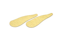 Brass Irregular Blank, 6 Textured Raw Brass Irregular Shaped Stamping Blanks, Earring Findings (43x14x0.80mm) M03256