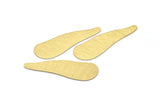 Brass Irregular Blank, 6 Textured Raw Brass Irregular Shaped Stamping Blanks, Earring Findings (43x14x0.80mm) M03256