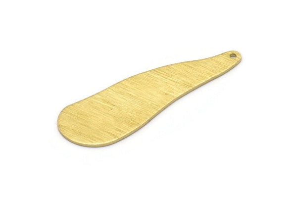 Brass Irregular Charm, 6 Textured Raw Brass Irregular Shaped Charms With 1 Hole, Pendants, Earring Findings (43x14x0.80mm) M03257