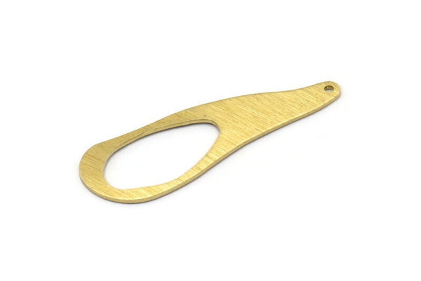 Brass Irregular Charm, 6 Textured Raw Brass Irregular Shaped Charms With 1 Hole, Pendants, Earring Findings (43x14x0.80mm) M03258