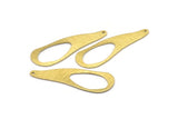 Brass Irregular Charm, 6 Textured Raw Brass Irregular Shaped Charms With 1 Hole, Pendants, Earring Findings (43x14x0.80mm) M03258