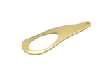 Brass Irregular Charm, 6 Raw Brass Irregular Shaped Charms With 1 Hole, Pendants, Earring Findings (43x14x0.80mm) M03255