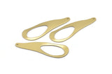 Brass Irregular Charm, 6 Raw Brass Irregular Shaped Charms With 1 Hole, Pendants, Earring Findings (43x14x0.80mm) M03255