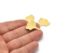 Brass Leaf Blank, 8 Textured Raw Brass Leaf Blanks, Findings (25x21x0.80mm) M03273