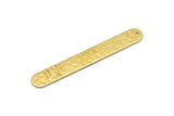 Brass Oval Charm, 6 Hammered Raw Brass Stamping Blanks, Brass Necklace Bar Charms With 1 Hole, Long Bar Pendants (50x7x0.80mm) M03314