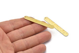 Brass Oval Charm, 6 Hammered Raw Brass Stamping Blanks, Brass Necklace Bar Charms With 1 Hole, Long Bar Pendants (50x7x0.80mm) M03314