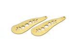 Brass Irregular Charm, 6 Textured Raw Brass Moon Phases Patterned Irregular Shaped Charms With 1 Hole, Findings (43x14x0.80mm) M03305
