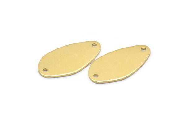 Brass Irregular Charm, 8 Raw Brass Irregular Shaped Charms With 2 Holes, Pendants, Earring Findings (20x11x0.80mm) M03260