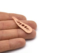 Copper Irregular Blank, 4 Raw Copper Moon Phases Patterned Irregular Shaped Stamping Blanks, Earring Findings (43x14x0.80mm) M03307