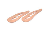 Copper Irregular Blank, 4 Raw Copper Moon Phases Patterned Irregular Shaped Stamping Blanks, Earring Findings (43x14x0.80mm) M03307