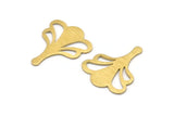Brass Leaf Blank, 8 Textured Raw Brass Leaf Blanks, Findings (25x21x0.80mm) M03275