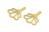 Brass Leaf Blank, 8 Textured Raw Brass Leaf Blanks, Findings (25x21x0.80mm) M03276