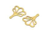 Brass Leaf Blank, 8 Textured Raw Brass Leaf Blanks, Findings (25x21x0.80mm) M03276
