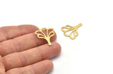 Brass Leaf Blank, 8 Textured Raw Brass Leaf Blanks, Findings (25x21x0.80mm) M03276