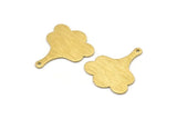 Brass Leaf Charm, 8 Textured Raw Brass Leaf Charms, Findings (25x21x0.80mm) M03278