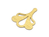 Brass Leaf Blank, 8 Textured Raw Brass Leaf Blanks, Findings (25x21x0.80mm) M03274