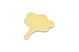 Brass Leaf Blank, 8 Raw Brass Flower Blanks, Findings (25x21x0.80mm) M03265