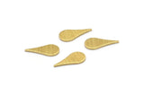 Brass Drop Blank, 50 Textured Raw Brass Drop Shaped Blanks, Stamping Blanks, Findings (12x6x0.80mm) M03281