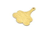 Brass Leaf Charm, 8 Textured Raw Brass Leaf Charms, Findings (25x21x0.80mm) M03278