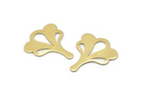 Brass Leaf Blank, 8 Raw Brass Flower Blanks, Findings (25x21x0.80mm) M03267