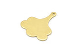 Brass Leaf Charm, 8 Raw Brass Flower Charms With 1 Hole, Findings (25x21x0.80mm) M03268