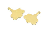 Brass Leaf Charm, 8 Raw Brass Flower Charms With 1 Hole, Findings (25x21x0.80mm) M03268