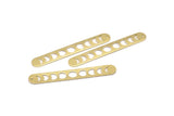 Brass Oval Charm, 6 Raw Brass Moon Phases Charms, Brass Necklace Bar Charms With 1 Hole, Long Bar Pendants (50x7x0.80mm) M03296