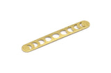 Brass Oval Blank, 6 Textured Raw Brass Moon Phases Shaped Blanks, Oval Bars, Findings (50x7x0.80mm) M03298