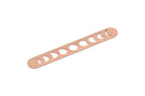 Copper Oval Blank, 6 Raw Copper Moon Phases Shaped Blanks, Oval Bars, Findings (50x7x0.80mm) M03310